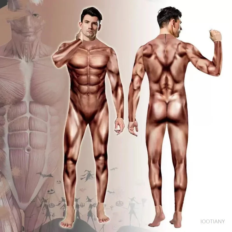 Men's Mechanical Muscle Zentai Bodysuit | Punk Cosplay Costume Cosplay Bodysuit Babs F XL China Mainland