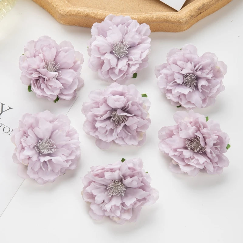 Artificial Silk Peony Flower Heads 50/100Pcs – DIY Wedding Décor Artificial Flower Heads Babs green 100pcs