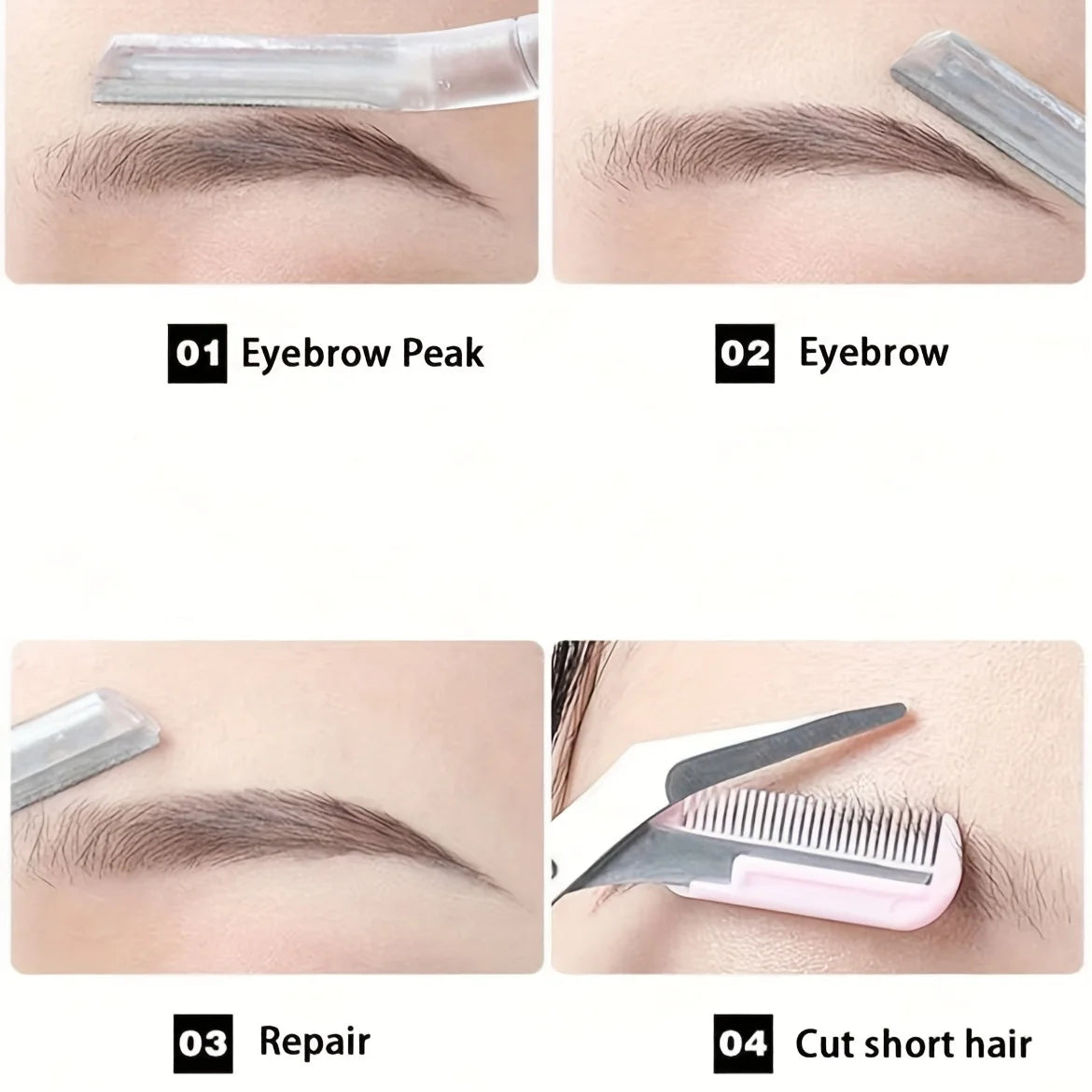 4-Piece Eyebrow Trimmer & Dermaplaning Razor Set – Face & Body Eyebrow Trimmer Set Babs