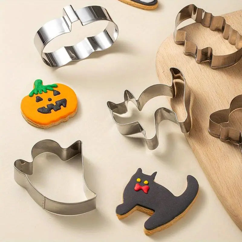 12-Pc Halloween Cookie Cutters Stainless Steel Baking Set Cookie Cutter Set Babs