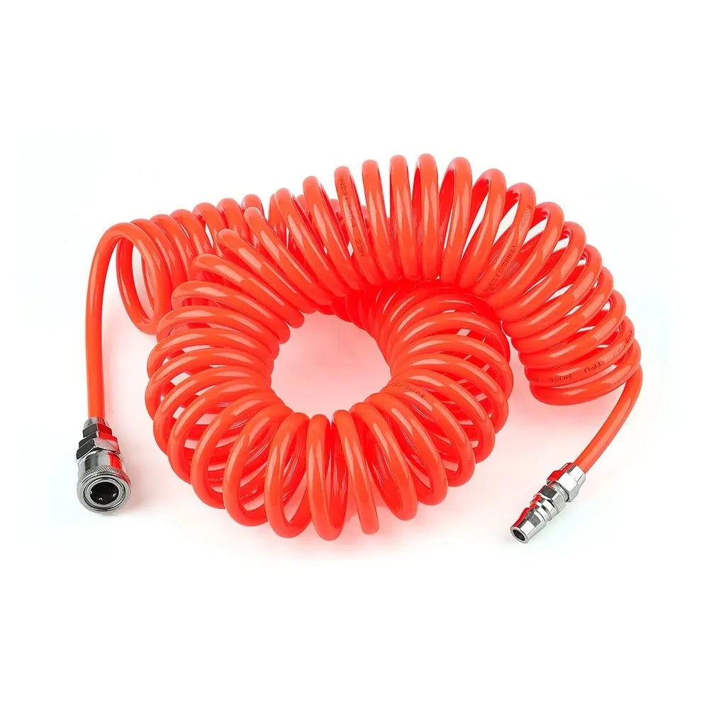 Spiral Pneumatic Air Compressor Hose – Coiled Flexible Pipe Pneumatic Air Hose Babs