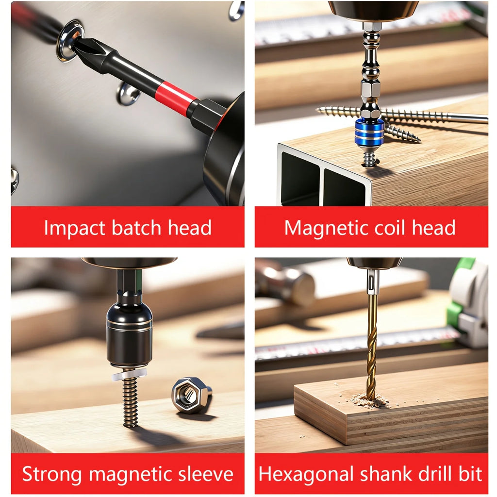 10Pcs S2 Steel Magnetic Screwdriver Bits – Hex Shank Impact Set Screwdriver Bit Set Babs