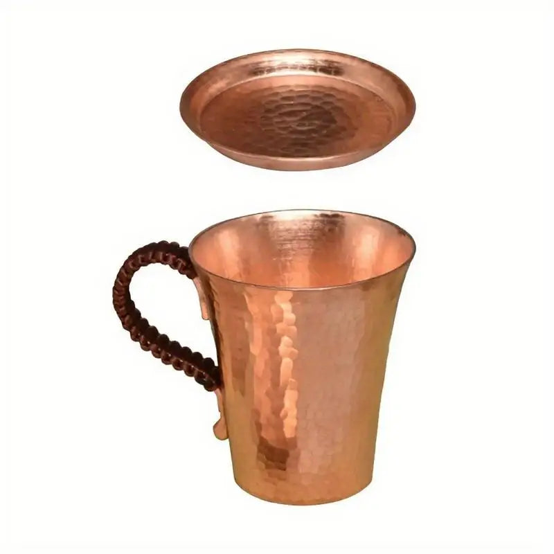 350ml Hammered Copper Moscow Mule Mug with Lid | Pure Copper Copper Cocktail Mug Babs