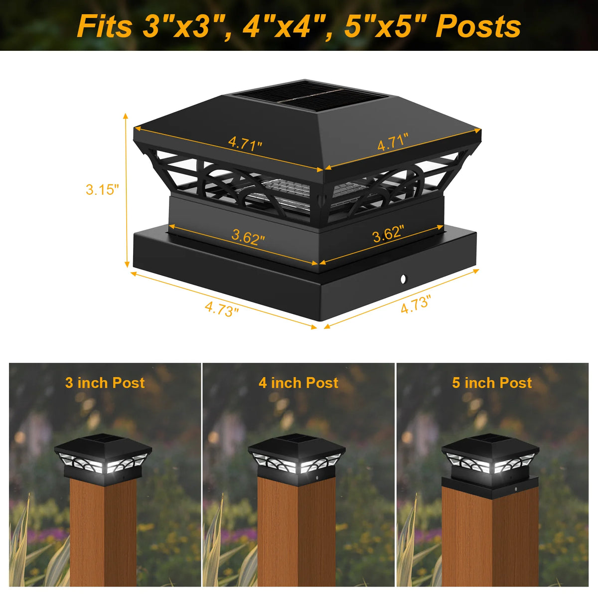 Solar Column Cap Fence Lights – Waterproof Outdoor Garden Solar Fence Light Babs