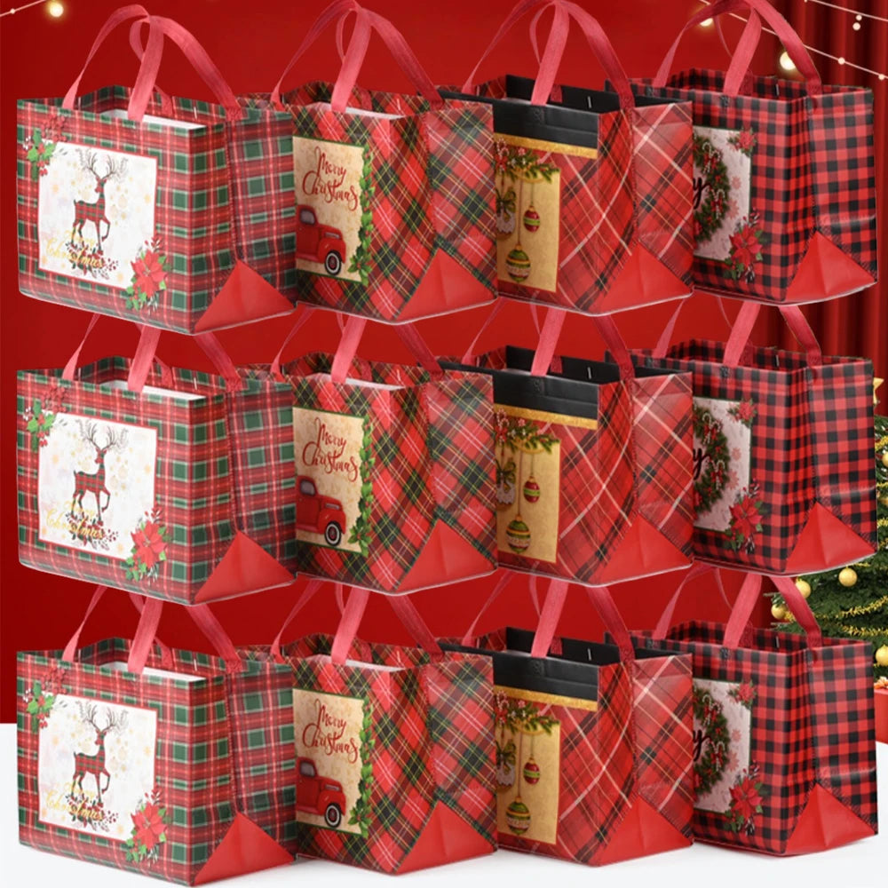 Christmas Gift Tote Bags with Handles – Reusable Non-Woven Holiday Gift Bags Babs