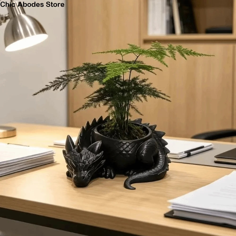 3D Dragon Shaped Plant Pot – Fun Plastic Flower Pot Novelty Plant Pot Babs