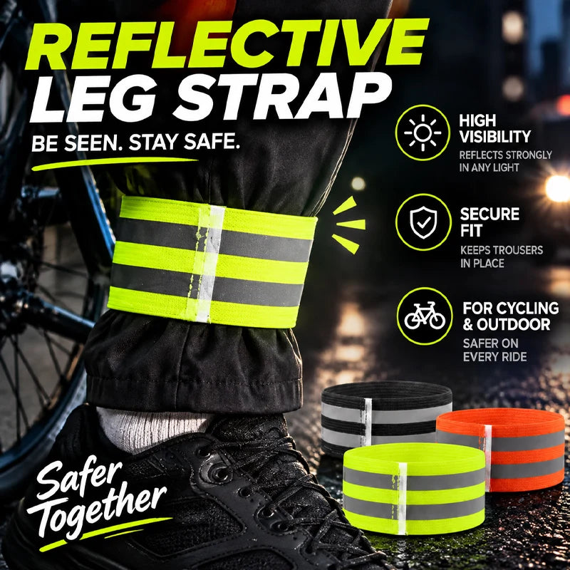 Reflective Leg Bands for Cyclists & Runners | Safety Straps Reflective Safety Bands Babs