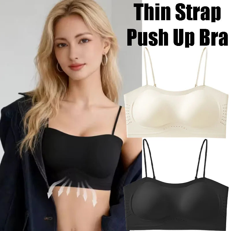 Strappy Push Up Bralette – Seamless Padded Bandeau Tube Top Push Up Bralette Babs