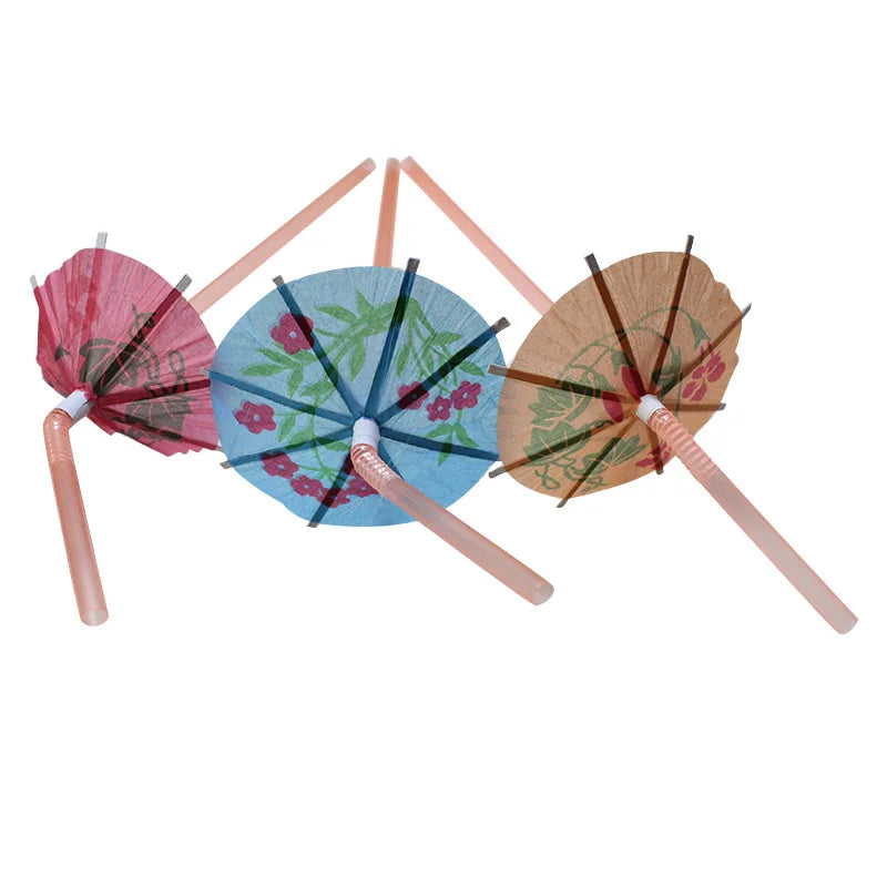 100pcs Mini Umbrella Cocktail Straws – Bendable Party Straws Disposable Party Straws Babs