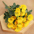 Silk Daisy Artificial Flower Bouquet – Wedding & Home Decor Artificial Flower Bouquet Babs Yellow 1pc