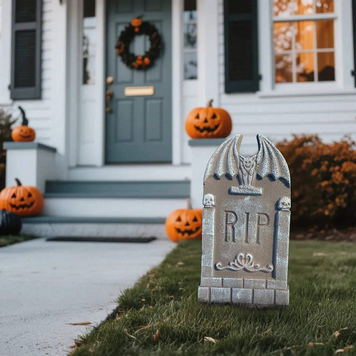 Mini Halloween Tombstone Skull Cemetery DIY Garden Ornaments Halloween Decor Ornaments Babs