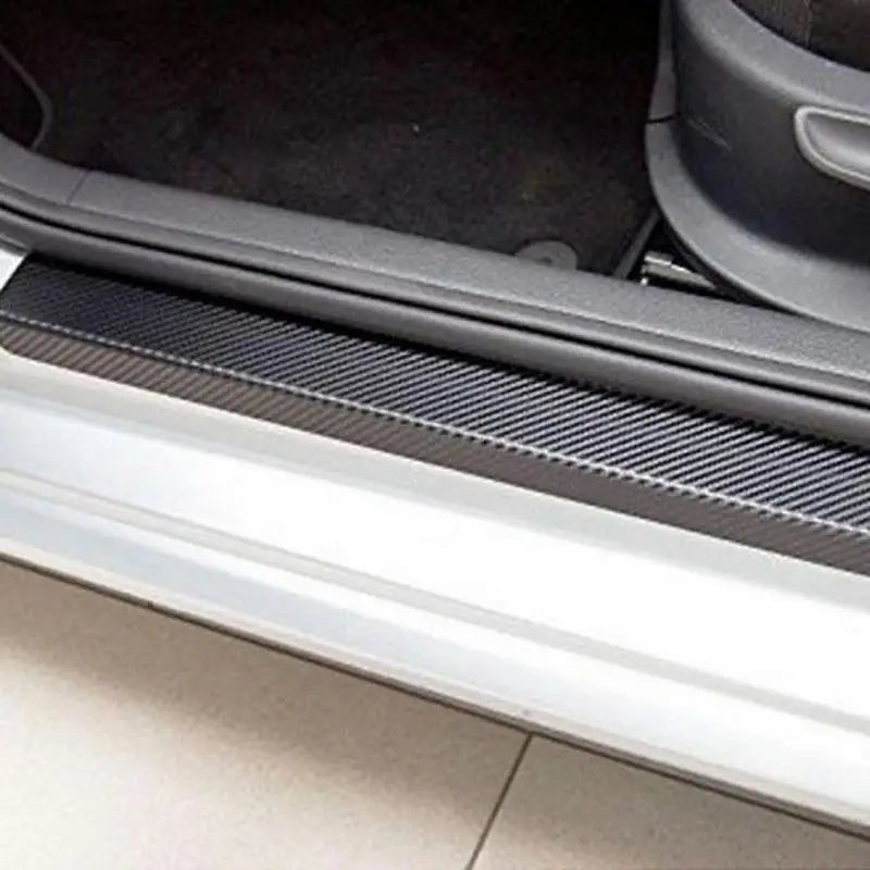 4pcs Carbon Fiber Car Door Sill Strips – Anti-Scratch Decals Car Door Decals Babs