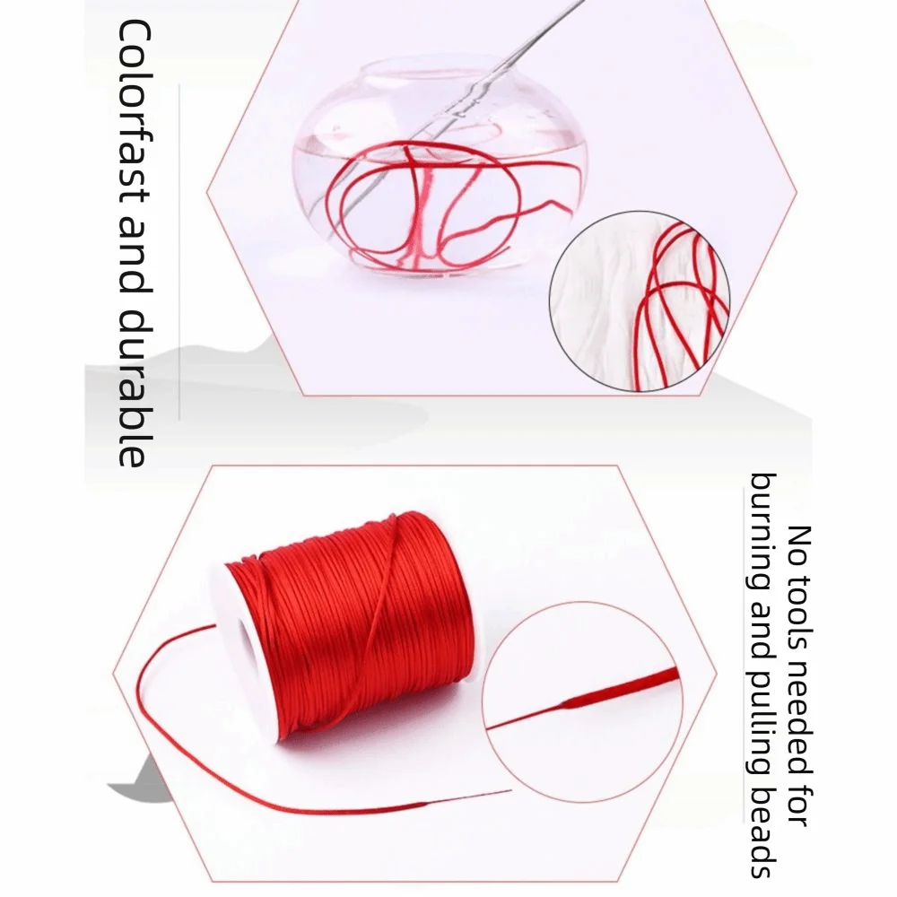 100m Satin Rattail Cord 1.5mm Braided Beading String for Crafts Craft Cord Babs