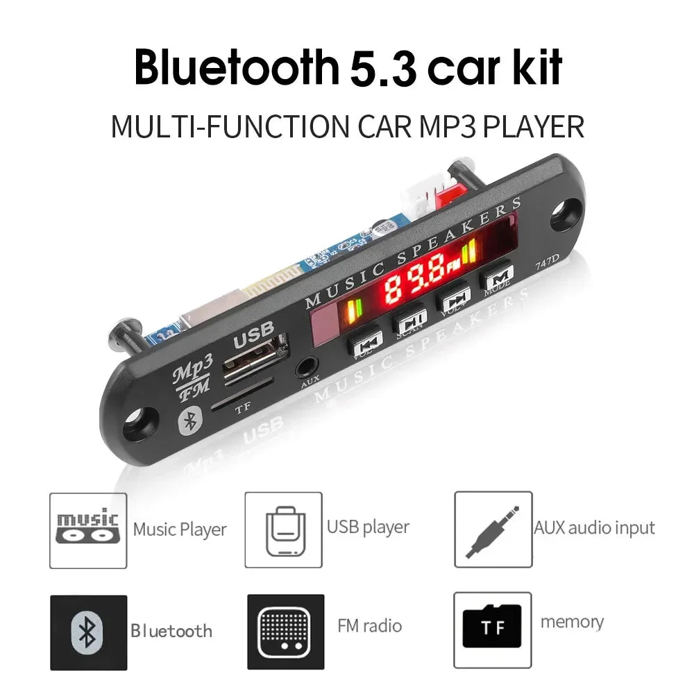 KEBIDUMEI 2×20W Bluetooth 5.0 MP3 Decoder Board USB TF FM Radio MP3 Decoder Board Babs