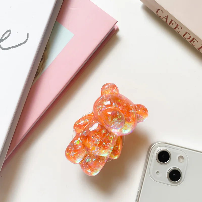Korean 3D Glitter Bear Phone Grip Tok – Foldable Ring Stand Phone Grip Holder Babs 5