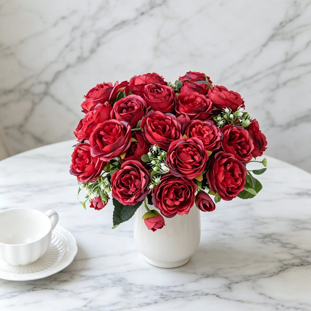 Artificial Silk Peony Bouquet – UV-Resistant Wedding & Home Decor Artificial Flower Bouquet Babs