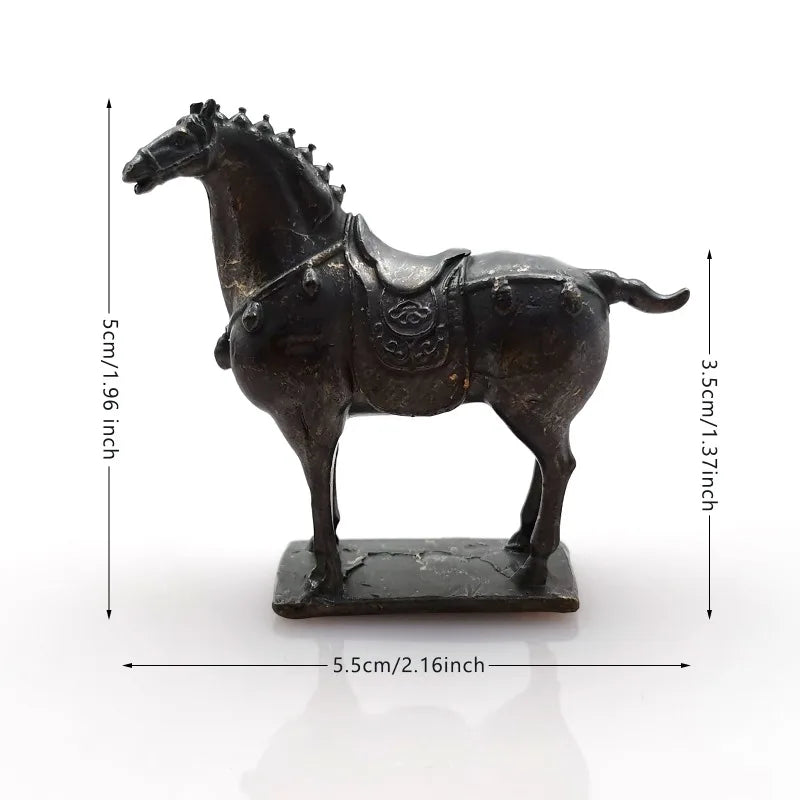 Vintage Copper Animal Figurines – Horse, Rhino & Bull Statues Decorative Figurine Babs horse
