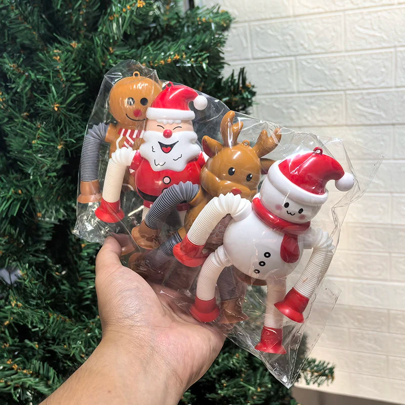 4-Pc Christmas Hanging Ornaments – Santa & Reindeer Suction Cup Set Christmas Ornament Set Babs