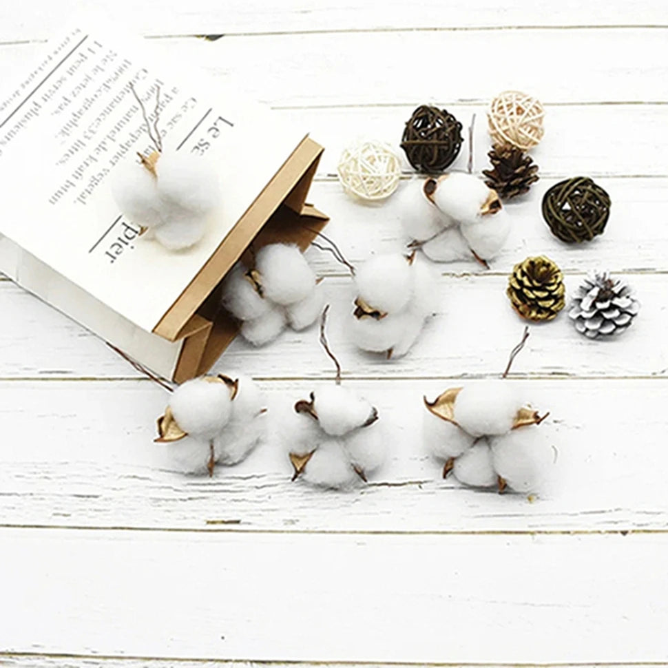 Artificial Cotton Ball Flowers 5/10 Pcs – DIY Decor & Wreaths Artificial Flowers Babs