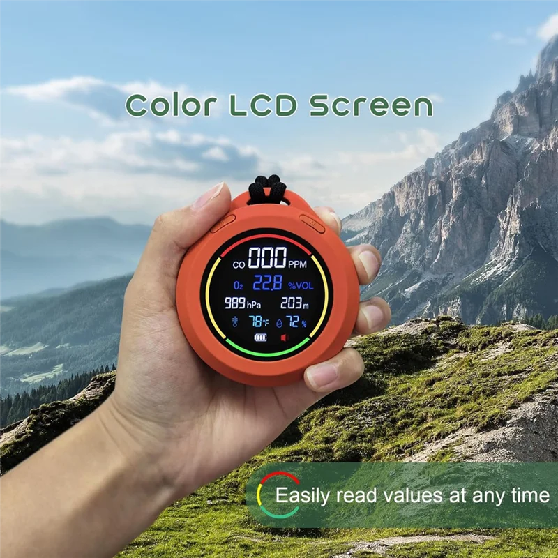 6-in-1 CO & Air Quality Monitor: Altitude, Humidity & Temp Air Quality Monitor Babs