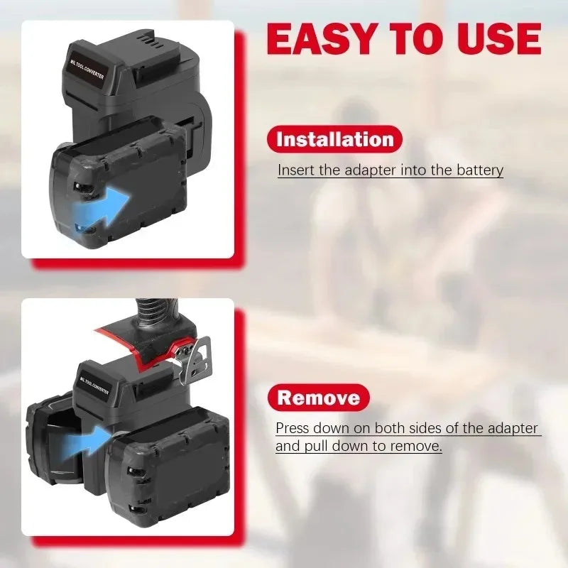 2-in-1 Milwaukee 18V M18 Battery Adapter for Cordless Tools Battery Adapter Babs