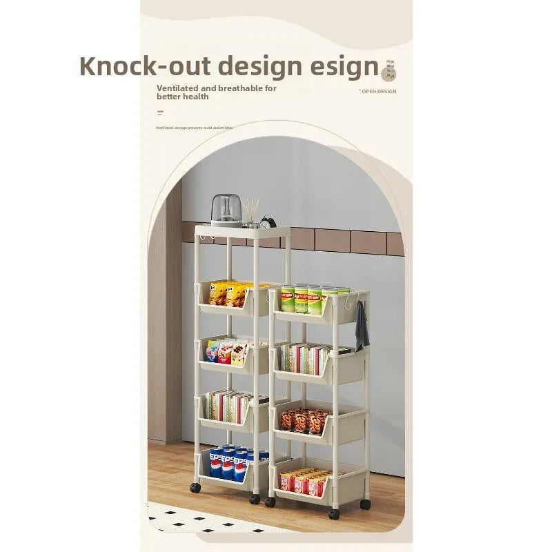 3-Tier Kitchen Cart with Wheels – Mobile Storage Shelf Organizer Rolling Storage Cart Babs