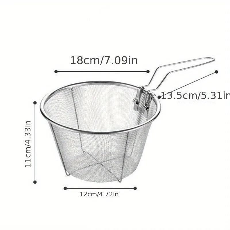 Stainless Steel Frying Basket & Noodle Strainer Spoon Kitchen Strainer Basket Babs L
