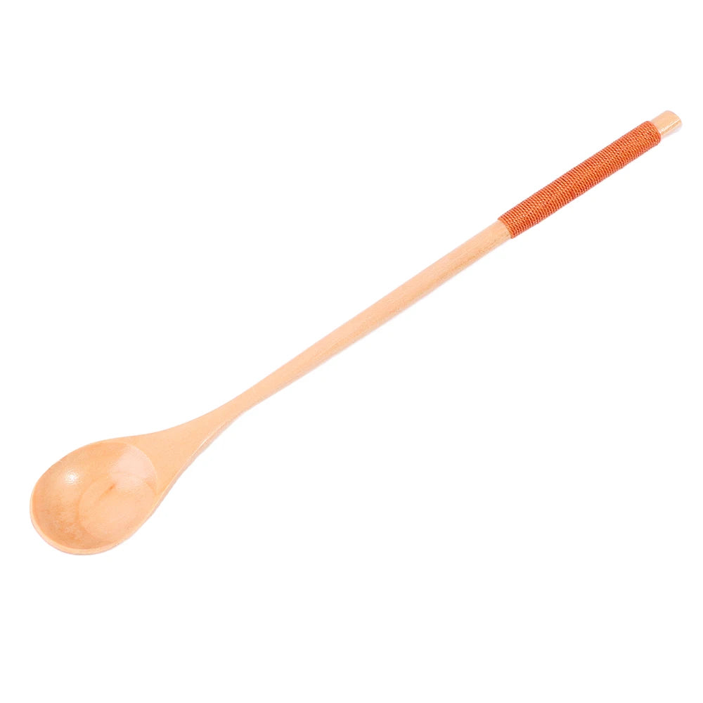 Wooden Long Handle Spoon – Soup, Coffee & Cooking Utensil Wooden Kitchen Spoon Babs D