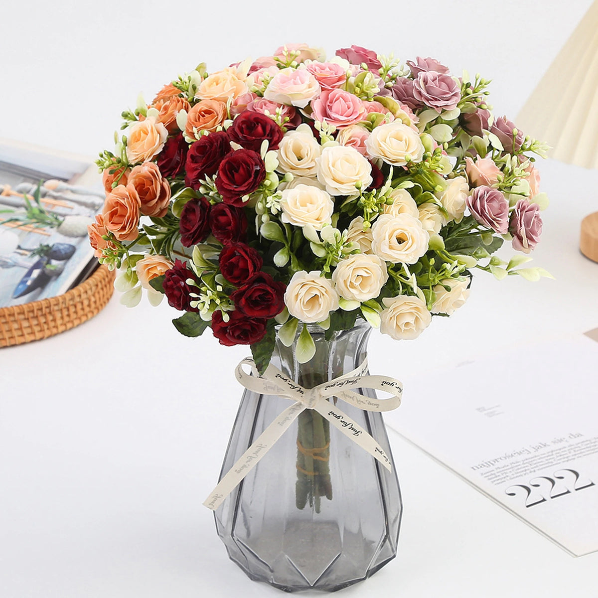 Silk Artificial Rose Flowers Wedding Bouquet & Home Decor 1/5pc Artificial Silk Flowers Babs