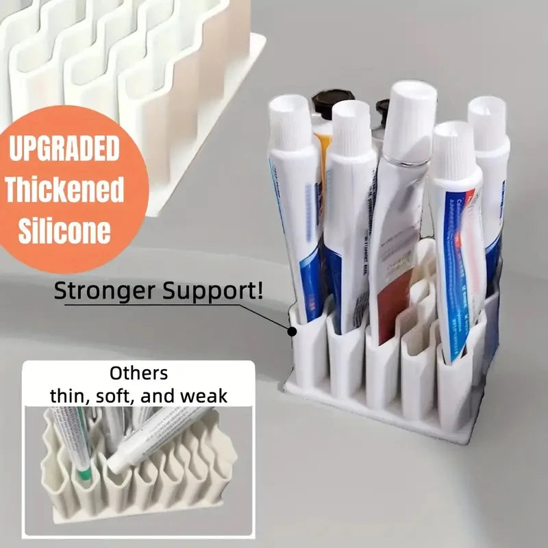 32-Slot Wave Desktop Organizer for Cosmetics, Pens & Tubes Desktop Organizer Rack Babs