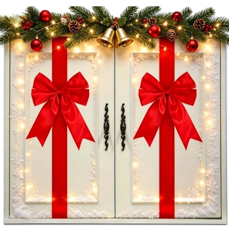 4pcs Reusable Christmas Bow Decorations with Adhesive Tape Holiday Bow Decorations Babs