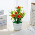 Artificial Flower Bonsai Mini Potted Vase – Home Décor Gift Artificial Flower Bonsai Babs Orange 1 pc