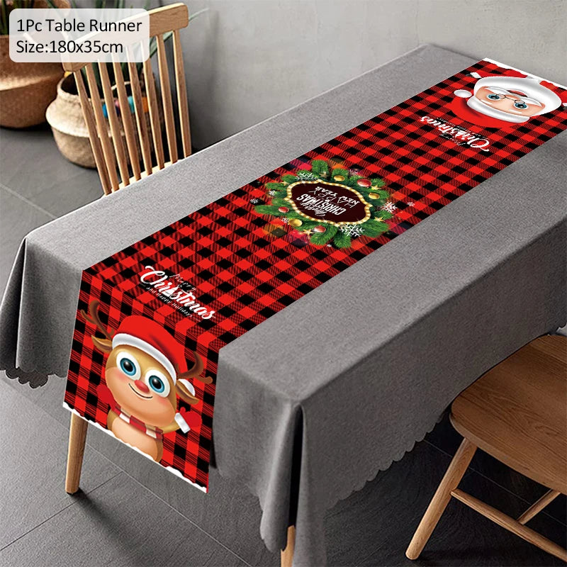 Christmas Table Runner – Festive Xmas Polyester Home Décor Christmas Table Runner Babs Style15
