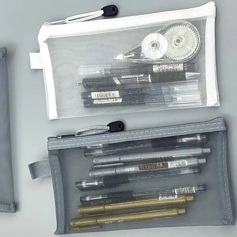 10-Pack Mesh Zipper Pencil Pouches – Clear See-Through Mesh Pencil Pouch Babs