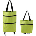 2-in-1 Foldable Shopping Cart Trolley Bag with Wheels – Waterproof Foldable Shopping Trolley Babs green