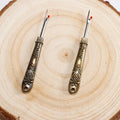2pcs Vintage Brass Seam Ripper Set – Thread Cutter with Handle Seam Ripper Set Babs Bronze Gold