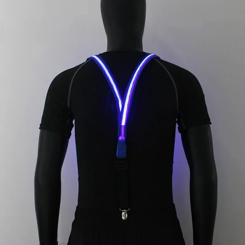 LED Light Up Suspenders & Bow Tie Set – Glow Party Costume LED Costume Accessories Babs