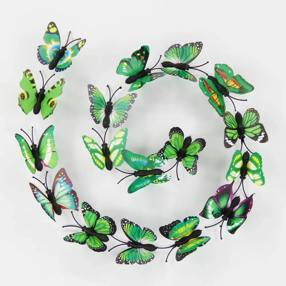 50PCS 3D Butterfly Wall Decals DIY Home Decor Stickers 4.5cm Wall Decal Stickers Babs 4.5CM green hairclip
