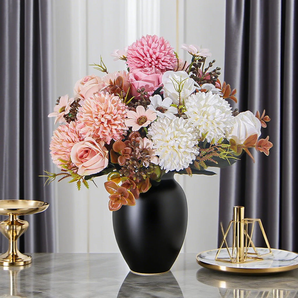 4pcs Silk Rose Artificial Flowers – Wedding & Home Décor Set Artificial Silk Flowers Babs