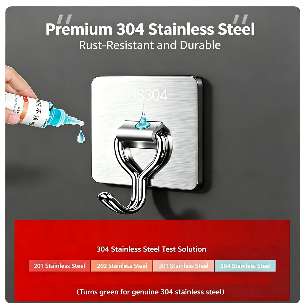 Rotating Self-Adhesive Stainless Steel Wall Hook | No Drill Self-Adhesive Wall Hook Babs