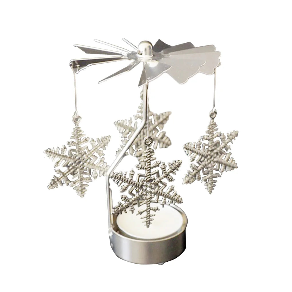 Rotating Carousel Tea Light Candle Holder – Gold & Silver Candle Holder Babs A09