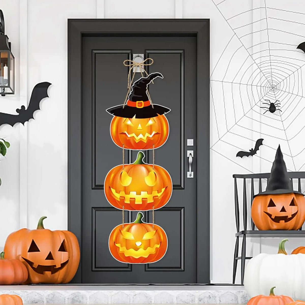 Halloween Swirl Hanging Ornaments – Pumpkin Bat Ghost Decor Halloween Hanging Decor Babs