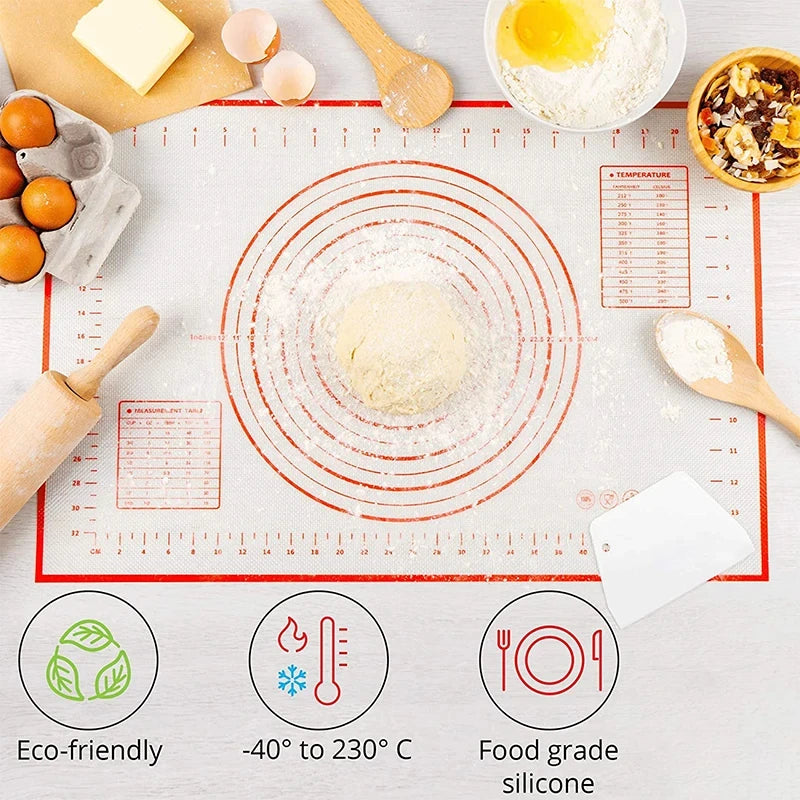 HOMEFISH Non-Stick Silicone Baking Mat – Pastry Rolling Pad Silicone Baking Mat Babs