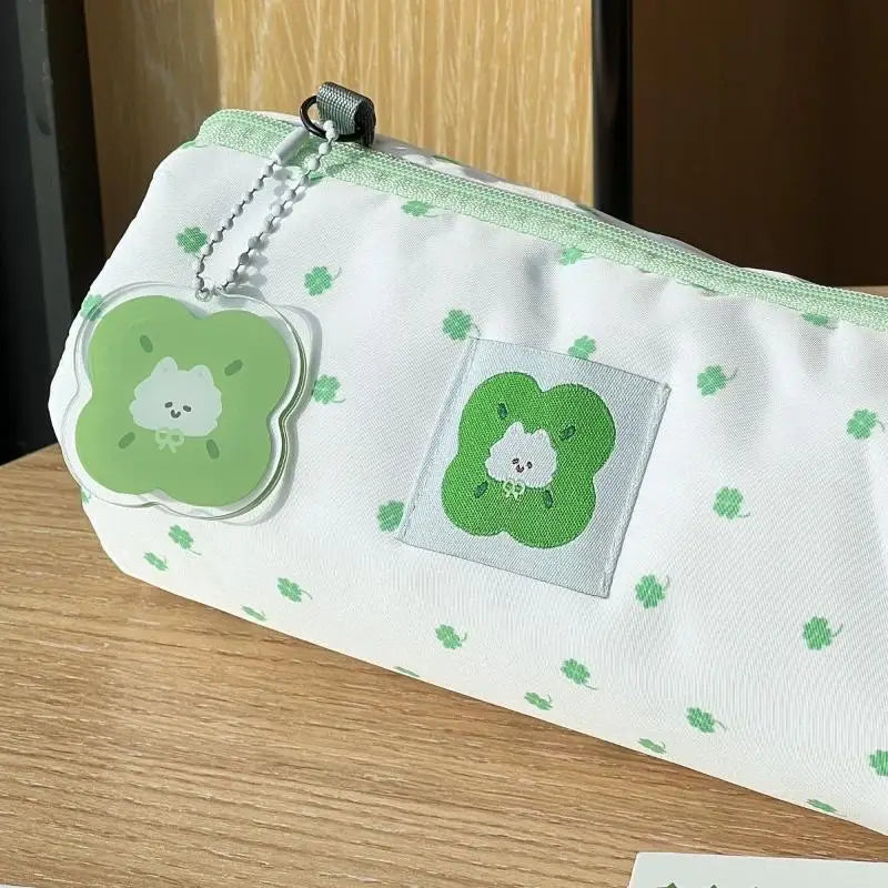 Large Four-Leaf Clover Kitten Pencil & Cosmetic Organizer Case Pencil Case Organizer Babs