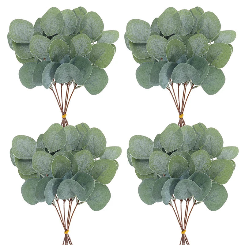 Artificial Eucalyptus Leaf Stems | Silver Dollar Picks 5/10/20pc Artificial Leaf Picks Babs C 10Pcs