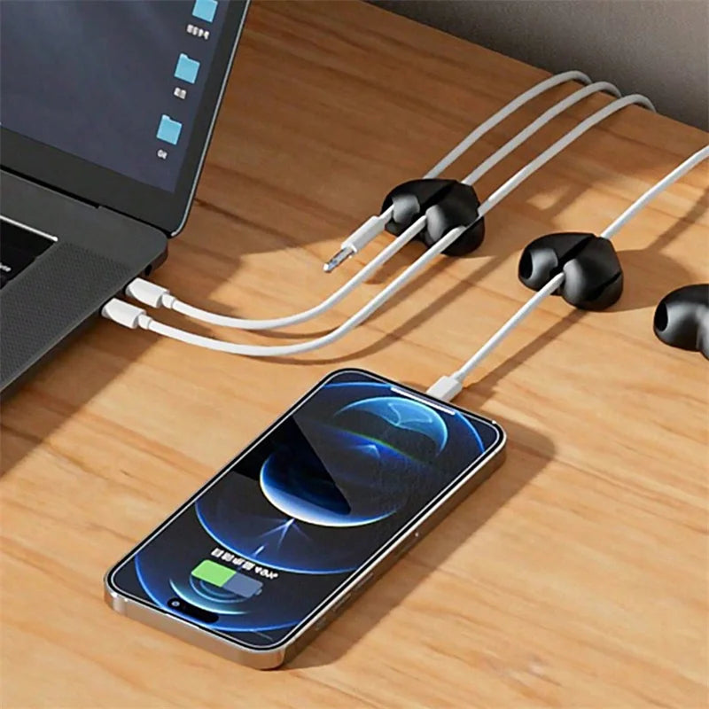 2pcs Heart-Shaped Cable Winder Organizer & USB Cable Clips Cable Winder Clips Babs