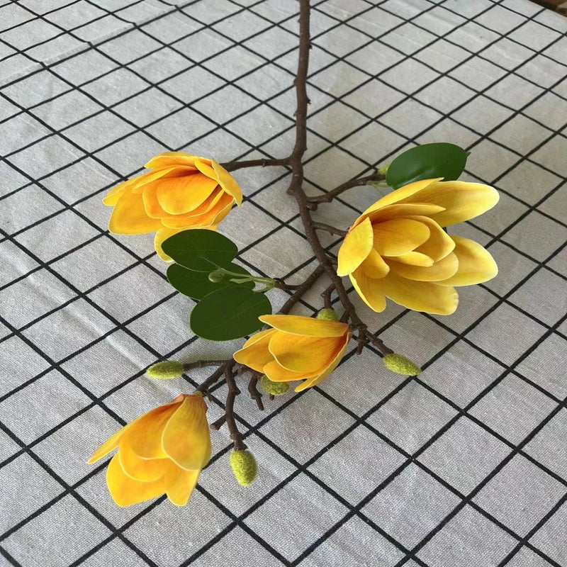 Artificial Silk Magnolia Branches – Wedding & Home Décor Artificial Flower Branch Babs 4 1pc