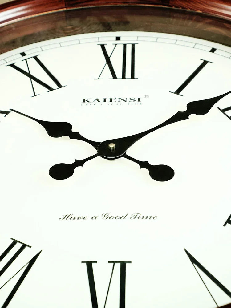 80cm Retro Solid Wood Large Wall Clock – Silent Nordic Decor Large Wall Clock Babs