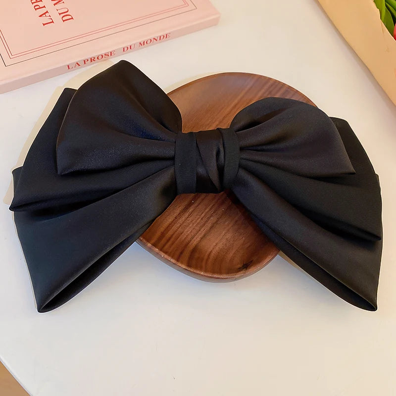 Sweet Satin Bow Hair Clips – Bowknot Barrettes for Women & Girls Bow Hair Barrettes Babs black