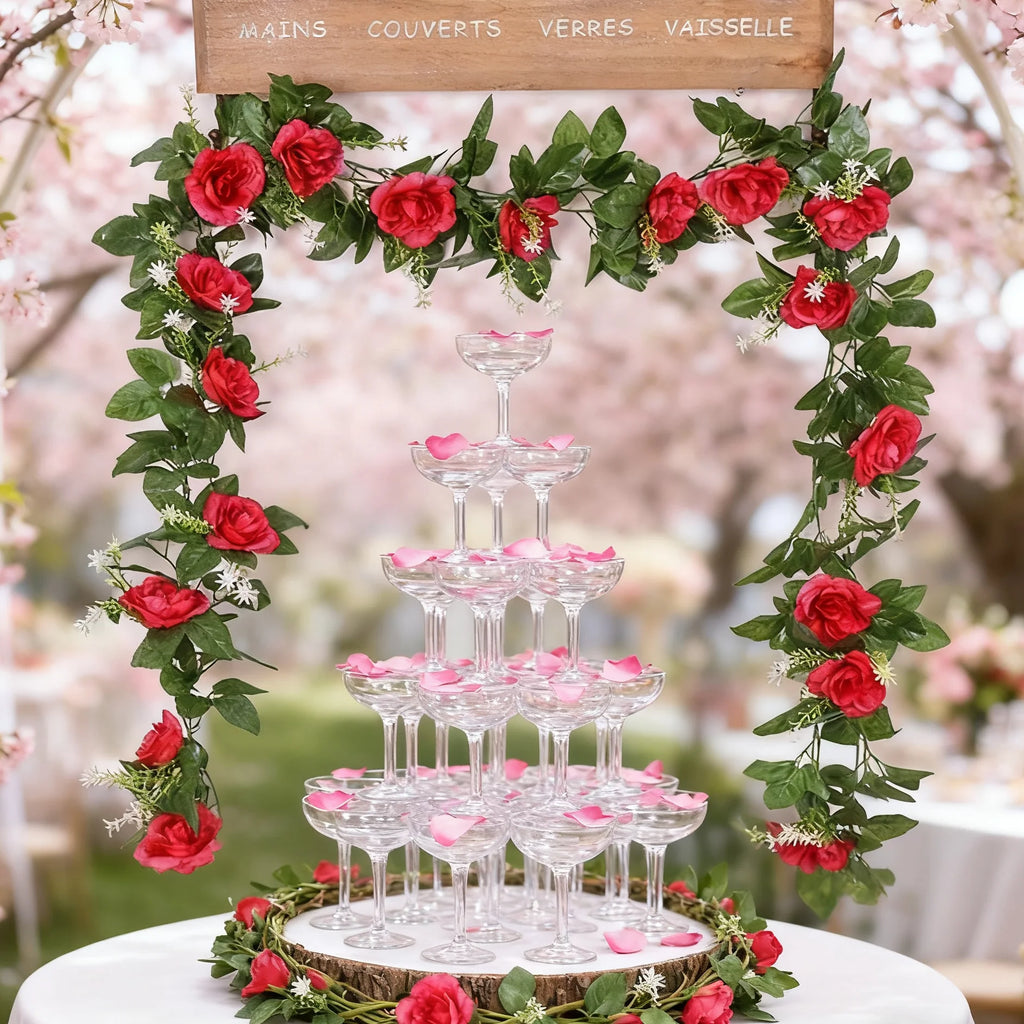 Artificial Rose Vine Garland 220cm – Silk Flower Wall Décor Artificial Flower Garland Babs